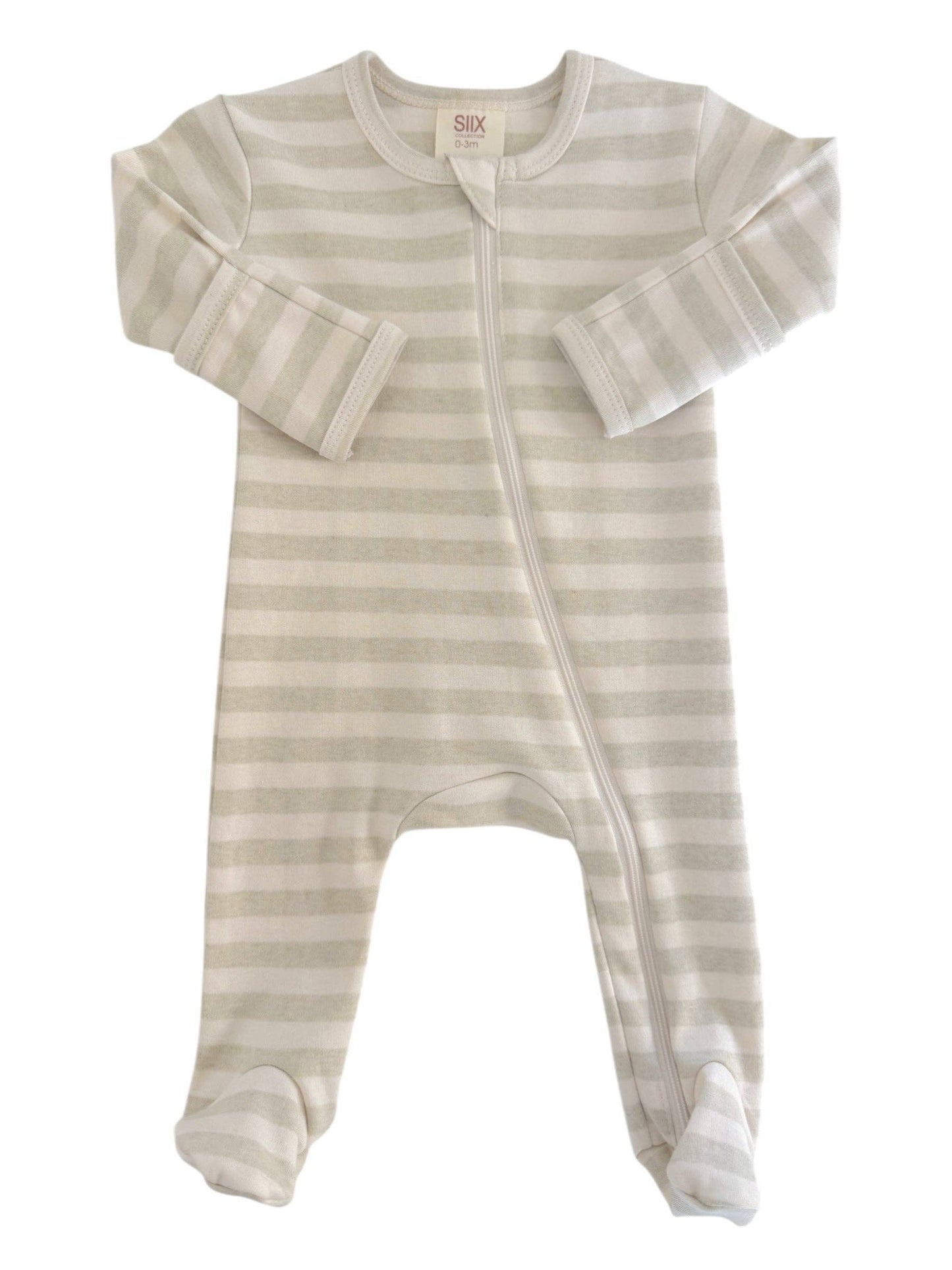 Sage Stripe Footie
