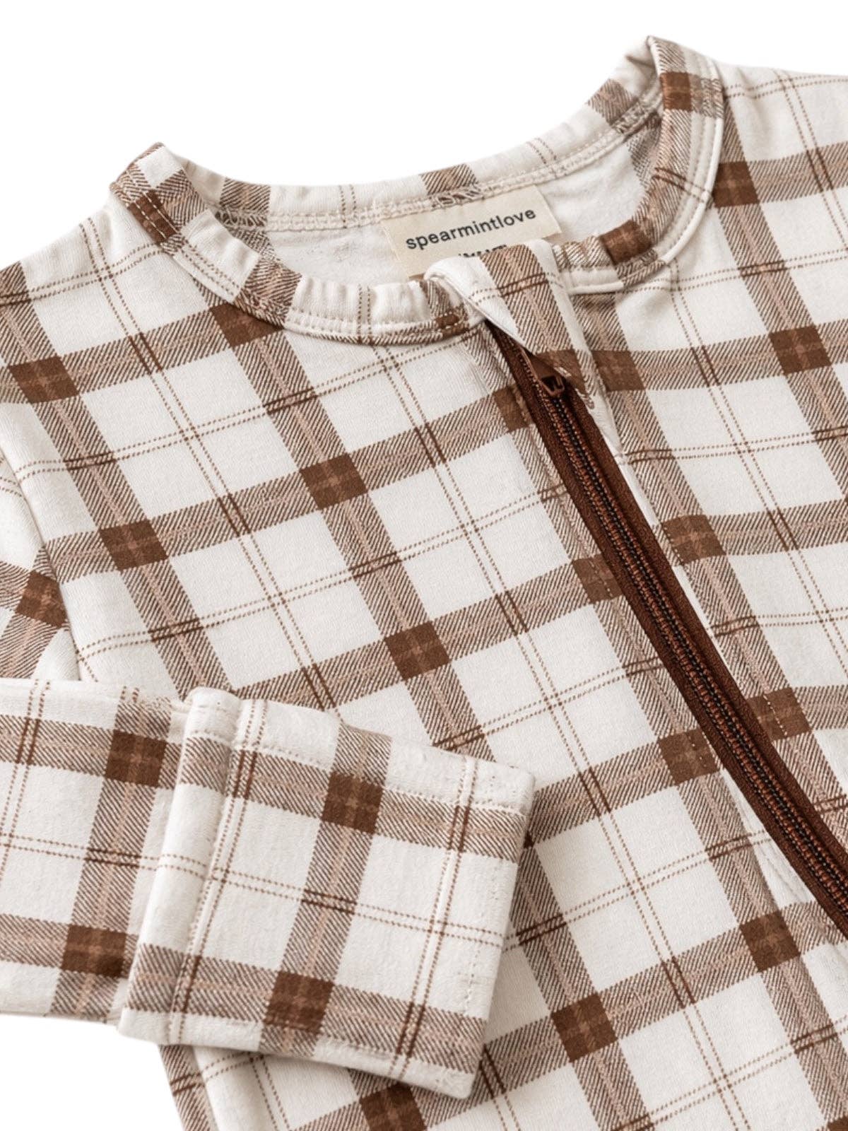 2-Way Zip Footie, Homestead Plaid