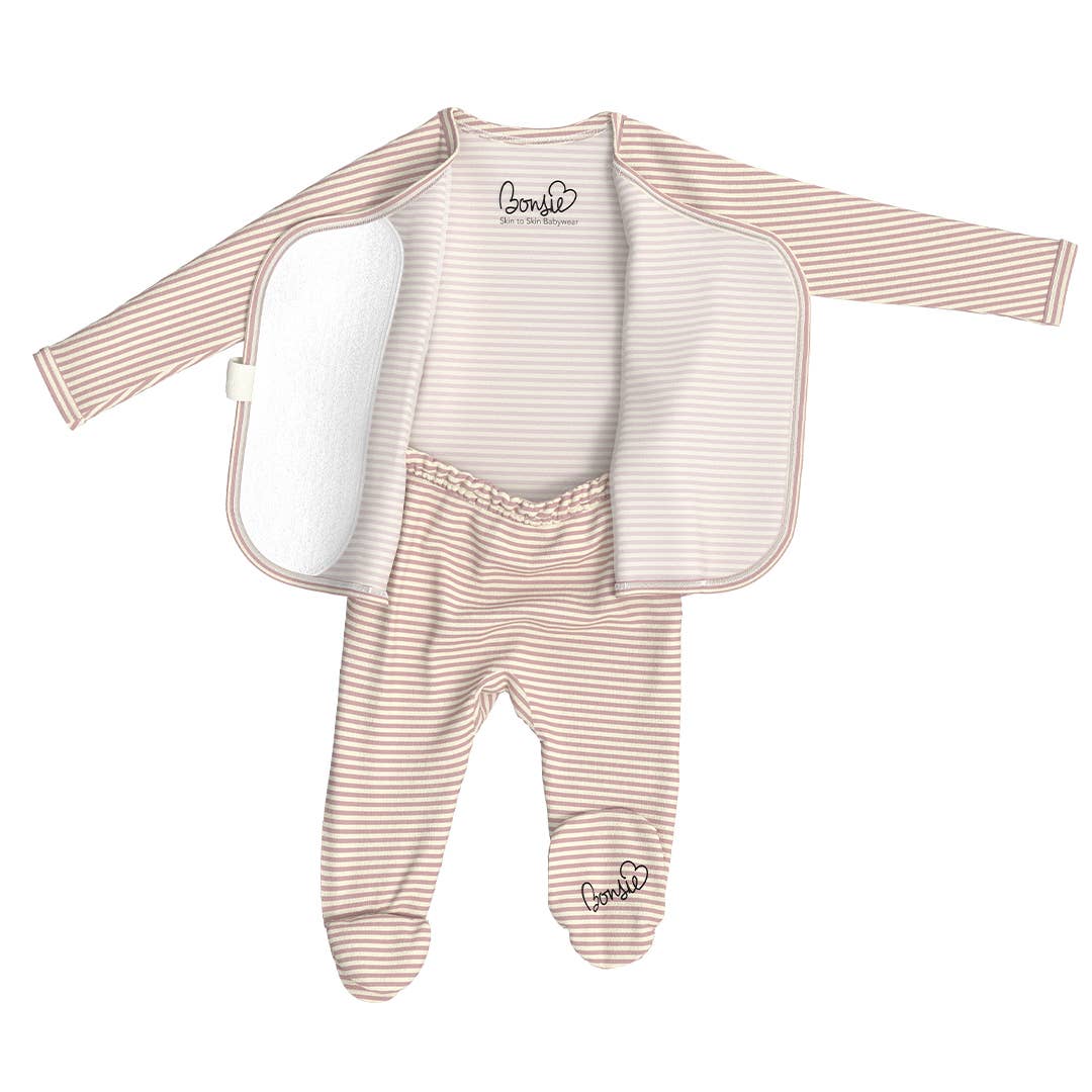 Berry Stripe Footie